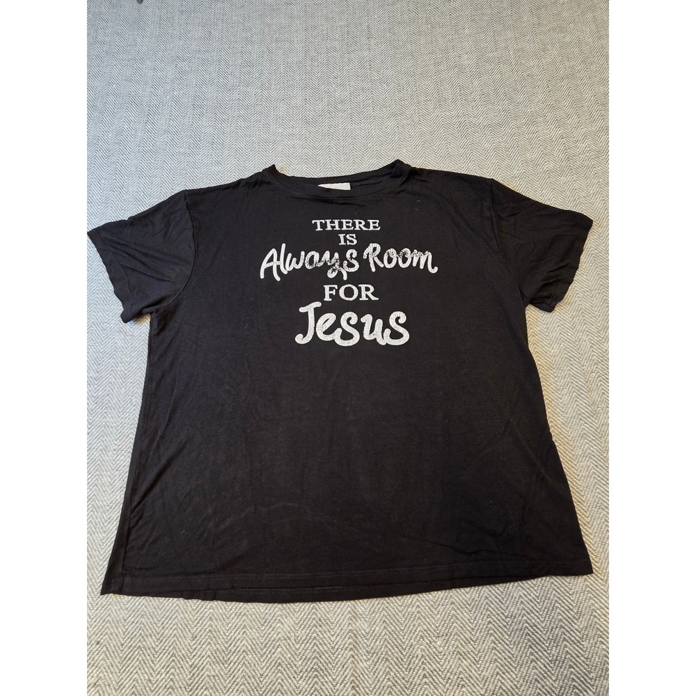 Starlet T-Shirt Womens Black There Is Always Room For Jesus Graphic Short Sleeve